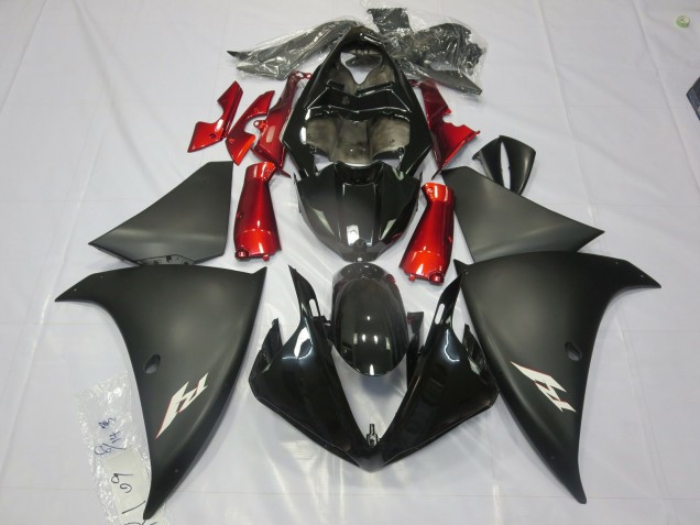 Aftermarket 2013-2014 Matte Black Red Yamaha R1 Motorcycle Fairing Aftermarket 2013-2014 Matte Black Red Yamaha R1 Motorcycle Fairing