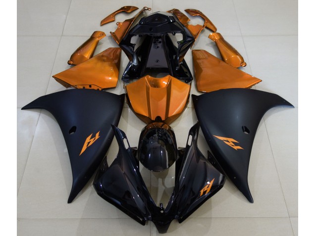 Aftermarket 2013-2014 Matte Black and Orange Yamaha R1 Motorcycle Fairing Aftermarket 2013-2014 Matte Black and Orange Yamaha R1 Motorcycle Fairing
