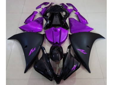 Aftermarket 2013-2014 Matte Black and Purple Yamaha R1 Motorcycle Fairing