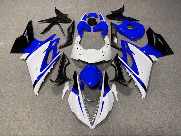Aftermarket 2013-2016 Gloss White and Blue Triumph Daytona 675 Motorcycle Fairing