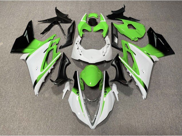 Aftermarket 2013-2016 Gloss White and Green Triumph Daytona 675 Motorcycle Fairing