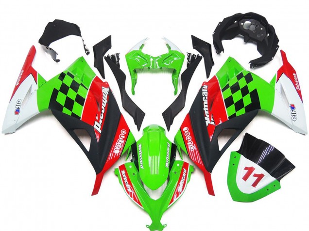 Aftermarket 2013-2018 Red and Black Check Gloss Kawasaki Ninja 300 Motorcycle Fairing Aftermarket 2013-2018 Red and Black Check Gloss Kawasaki Ninja 300 Motorcycle Fairing