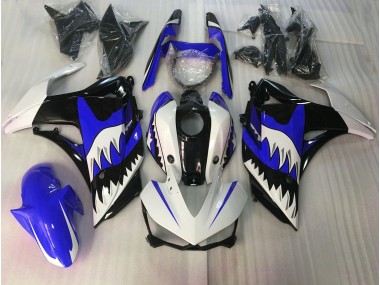Aftermarket 2015-2018 Blue and White Shark Yamaha R3 Motorcycle Fairing