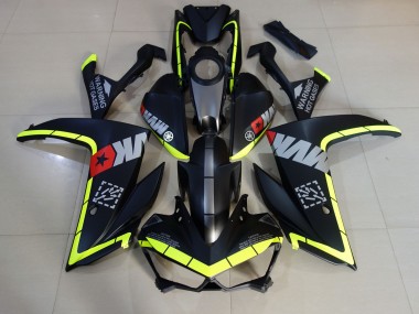Aftermarket 2015-2018 Matte Black and Yellow Yamaha R3 Motorcycle Fairing