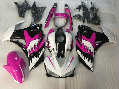 Aftermarket 2015-2018 Pink and White Shark Yamaha R3 Motorcycle Fairing