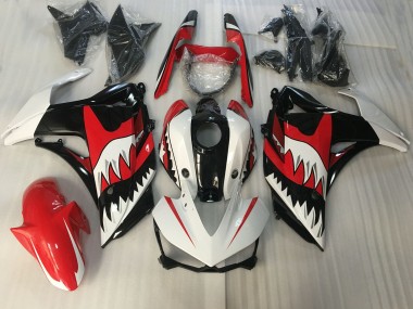 Aftermarket 2015-2018 Red and White Shark Yamaha R3 Motorcycle Fairing