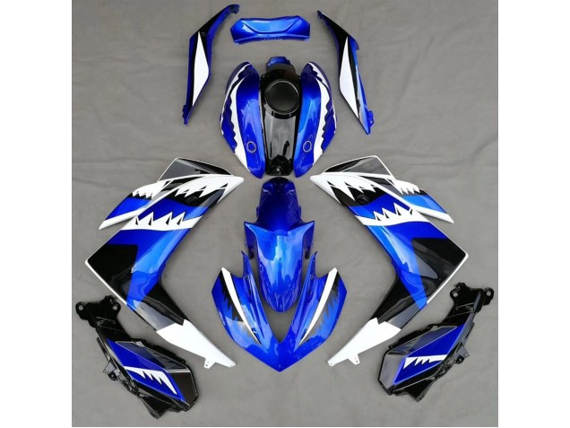 Aftermarket 2015-2018 White Blue and Black Shark Yamaha R3 Motorcycle Fairing Aftermarket 2015-2018 White Blue and Black Shark Yamaha R3 Motorcycle Fairing