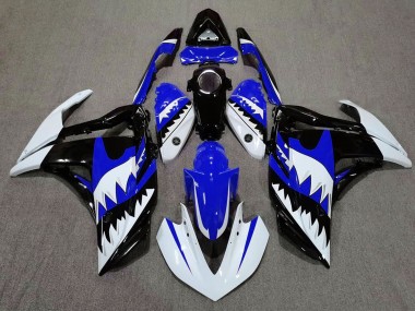 Aftermarket 2015-2018 White Shark & Blue Yamaha R3 Motorcycle Fairing