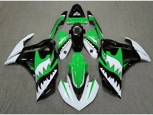 Aftermarket 2015-2018 White Shark & Green Yamaha R3 Motorcycle Fairing Aftermarket 2015-2018 White Shark & Green Yamaha R3 Motorcycle Fairing