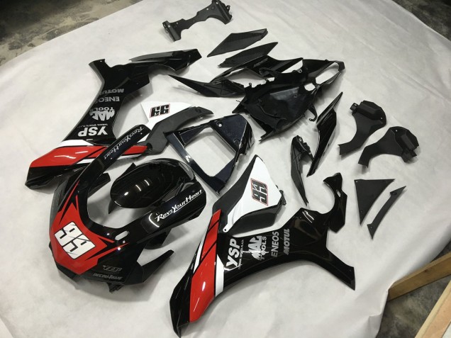 Aftermarket 2015-2019 Black Red and White 99 Yamaha R1 Motorcycle Fairing Aftermarket 2015-2019 Black Red and White 99 Yamaha R1 Motorcycle Fairing