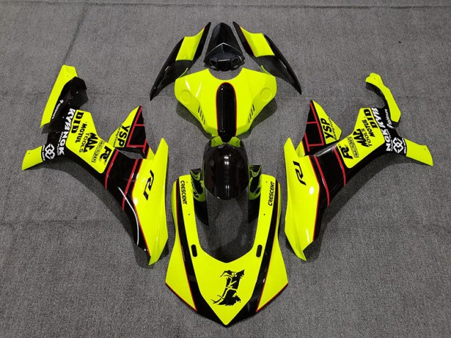 Aftermarket 2015-2019 Floro Yellow and Black Yamaha R1 Motorcycle Fairing Aftermarket 2015-2019 Floro Yellow and Black Yamaha R1 Motorcycle Fairing