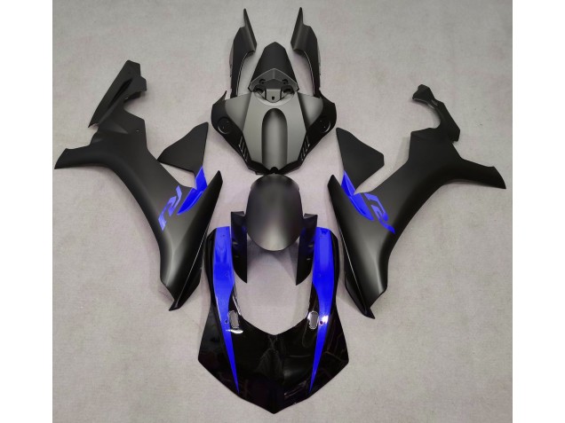 Aftermarket 2015-2019 Matte Black & Blue Yamaha R1 Motorcycle Fairing