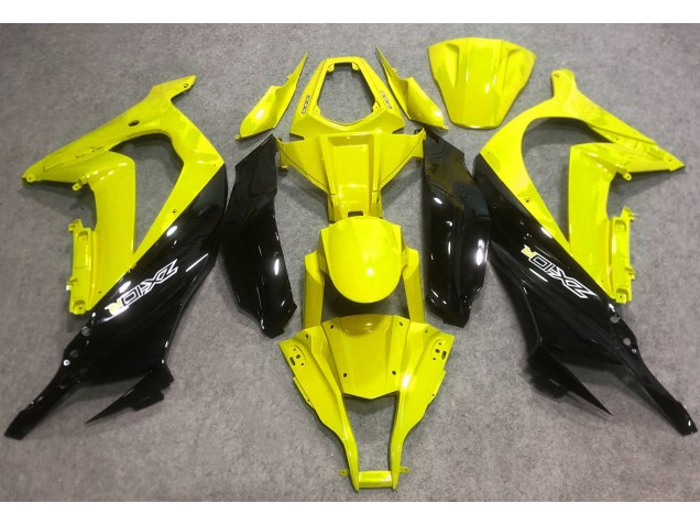 Aftermarket 2016-2019 Gloss Yellow and Black Kawasaki ZX10R Motorcycle Fairing Aftermarket 2016-2019 Gloss Yellow and Black Kawasaki ZX10R Motorcycle Fairing