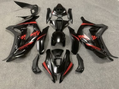Aftermarket 2016-2019 Matte Black w Red Kawasaki ZX10R Motorcycle Fairing