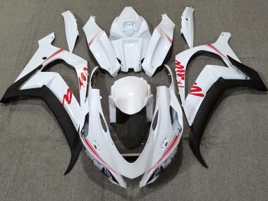Aftermarket 2016-2019 Pearl White & Red Kawasaki ZX10R Motorcycle Fairing