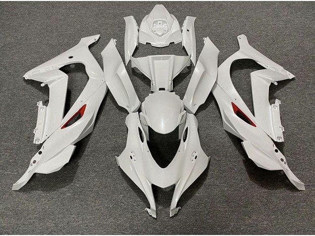 Aftermarket 2016-2019 Pearl White Red Trim Kawasaki ZX10R Motorcycle Fairing Aftermarket 2016-2019 Pearl White Red Trim Kawasaki ZX10R Motorcycle Fairing