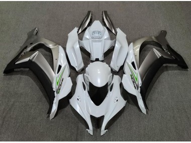 Aftermarket 2016-2019 Pearl White and Silver Kawasaki ZX10R Motorcycle Fairing