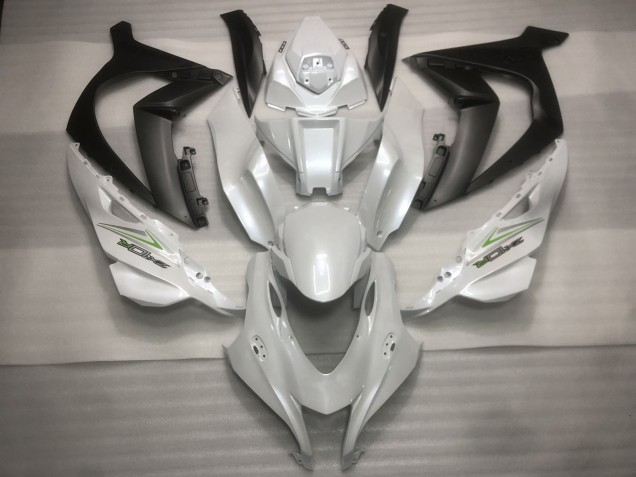 Aftermarket 2016-2019 Pearl white and Green Kawasaki ZX10R Motorcycle Fairing Aftermarket 2016-2019 Pearl white and Green Kawasaki ZX10R Motorcycle Fairing