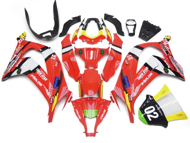 Aftermarket 2016-2019 Red and Black w White Kawasaki ZX10R Motorcycle Fairing Aftermarket 2016-2019 Red and Black w White Kawasaki ZX10R Motorcycle Fairing