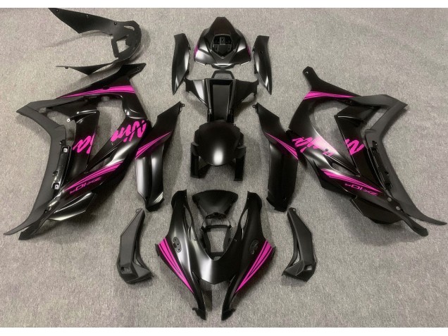Aftermarket 2016-2019 Satin Black & Pink Kawasaki ZX10R Motorcycle Fairing