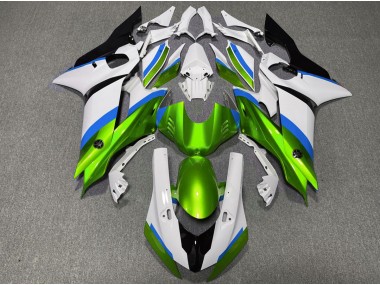Aftermarket 2017-2019 Gloss Green and Light Blue Yamaha R6 Motorcycle Fairing