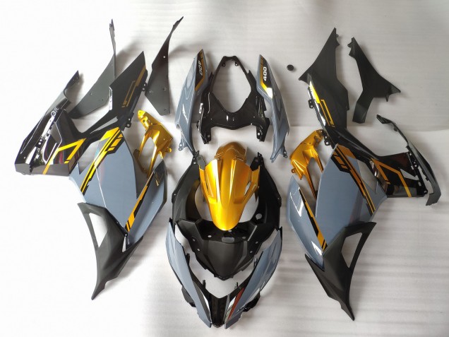 Aftermarket 2018-2020 Nardo Grey and Gold Kawasaki Ninja 400 Motorcycle Fairing Aftermarket 2018-2020 Nardo Grey and Gold Kawasaki Ninja 400 Motorcycle Fairing