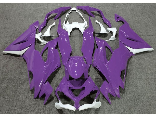 Aftermarket 2019-2020 Gloss Purple & White Kawasaki ZX6R Motorcycle Fairing