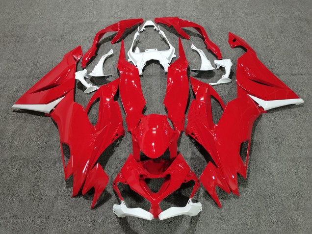 Aftermarket 2019-2020 Red with White Kawasaki ZX6R Motorcycle Fairing Aftermarket 2019-2020 Red with White Kawasaki ZX6R Motorcycle Fairing
